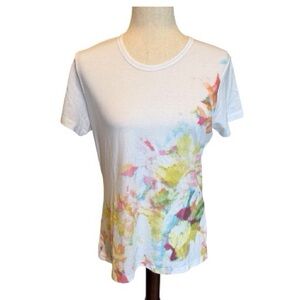 Orvis Abstract Watercolor Short Sleeve Top Size Medium